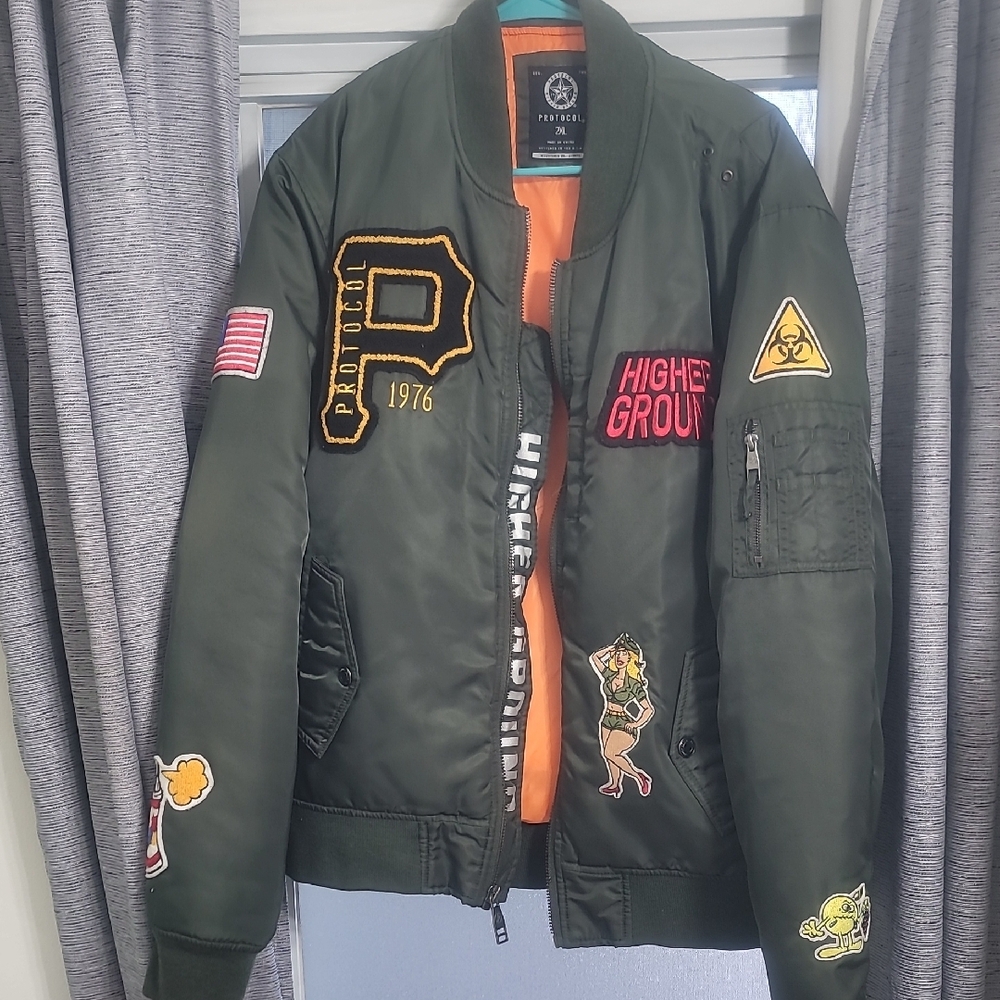 Prtocol Men's Green Bomber Jacket